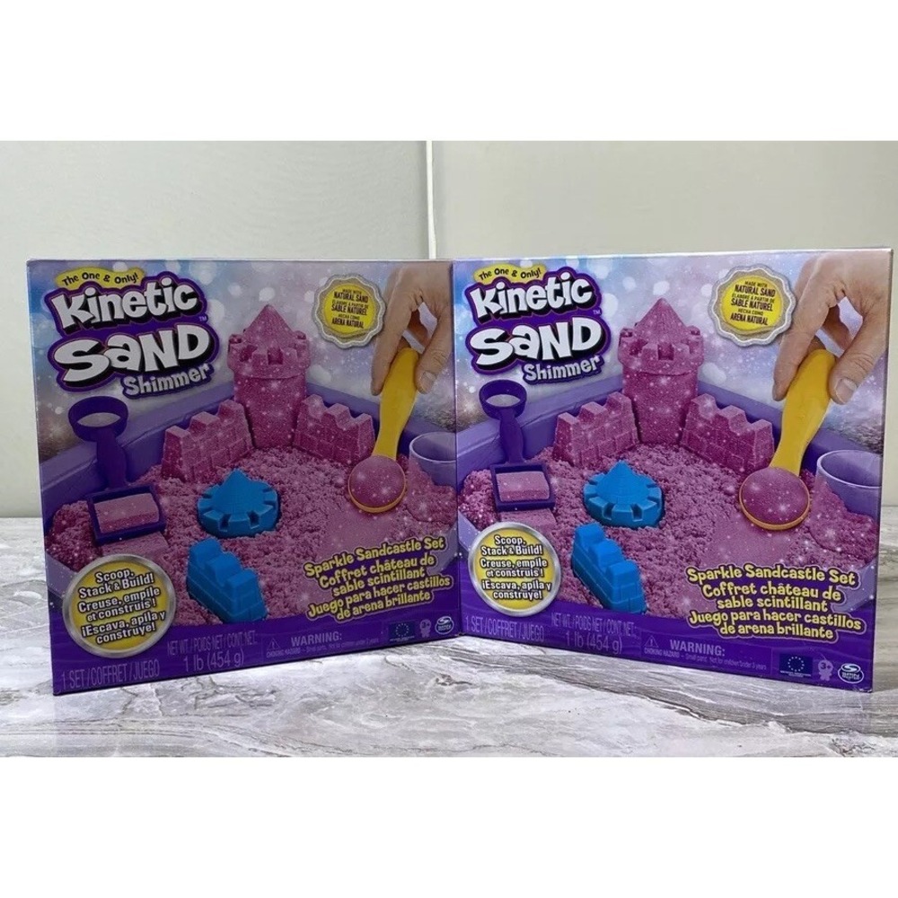 Set Of 2 Kinetic Sand Crystal Pink Shimmer, 1 pound Ea
